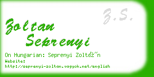 zoltan seprenyi business card